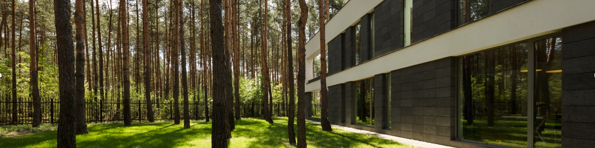 A new building integrates with the nature around it.