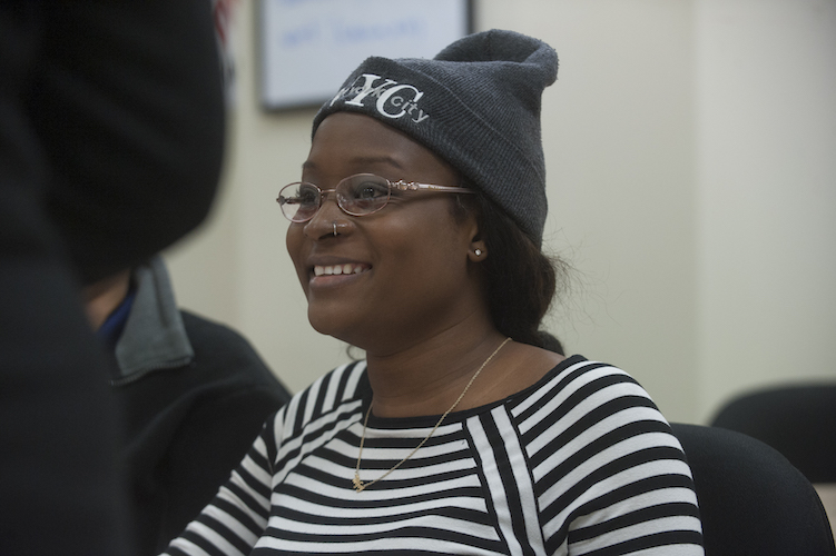 Close up of a smiling adult student