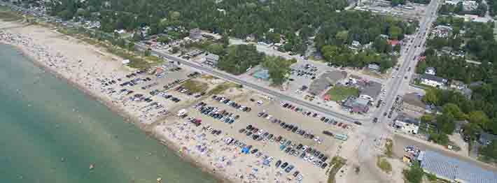 aerial view of Sauble Beach, Ontario