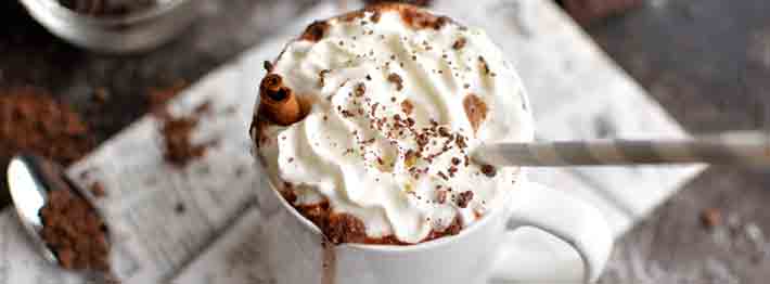 Hot chocolate with whipped cream