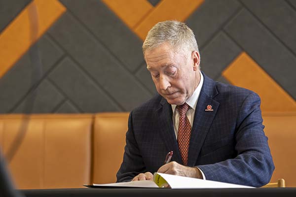 Fanshawe President Peter Devlin signs Scarborough Charter on Anti-Black racism