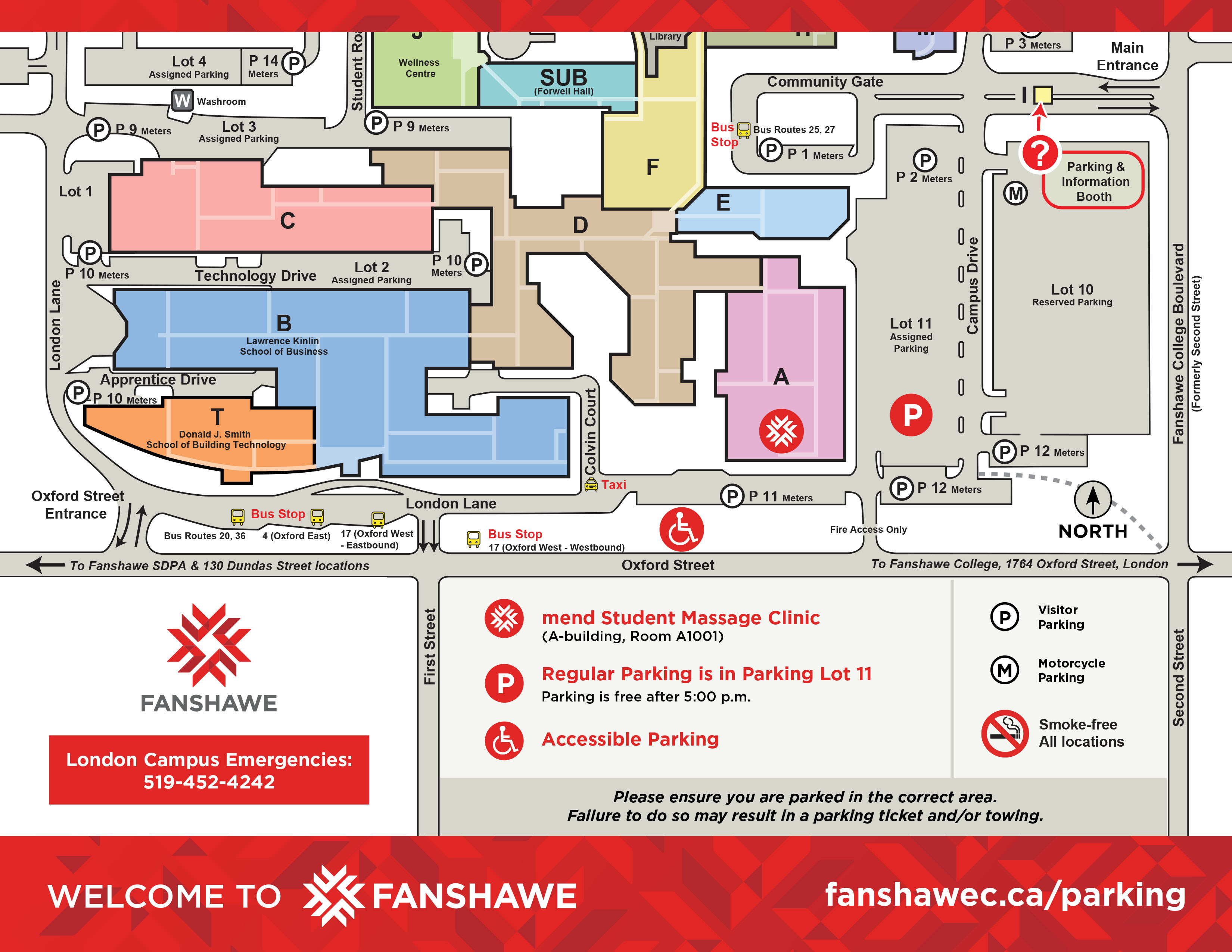 Fanshawe Campus Map with Directions to Mend Clinic