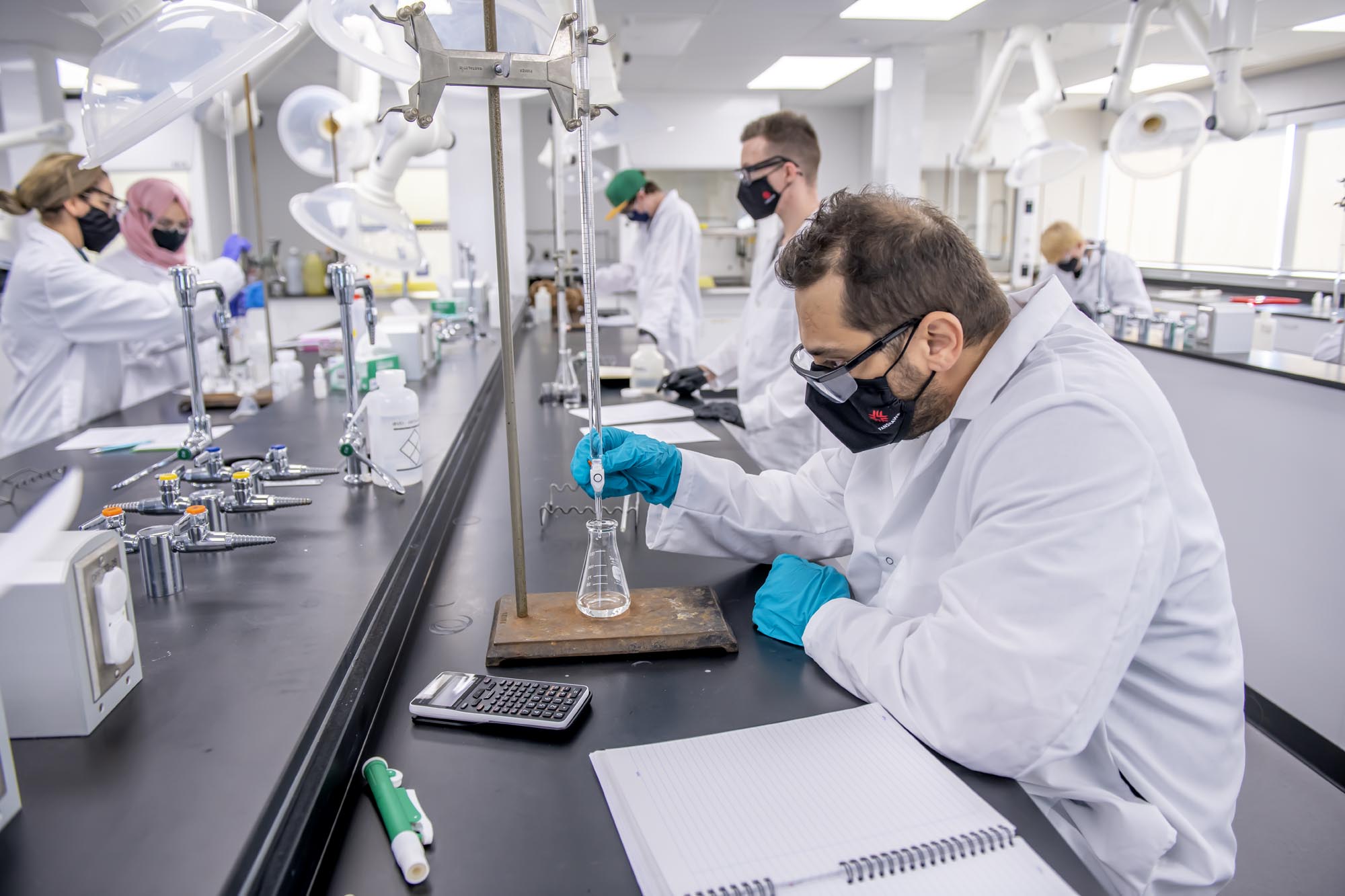Fanshawe students working in biotechnology lab