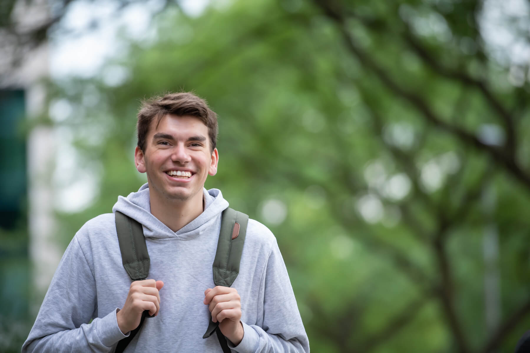 Student walking on london campus
