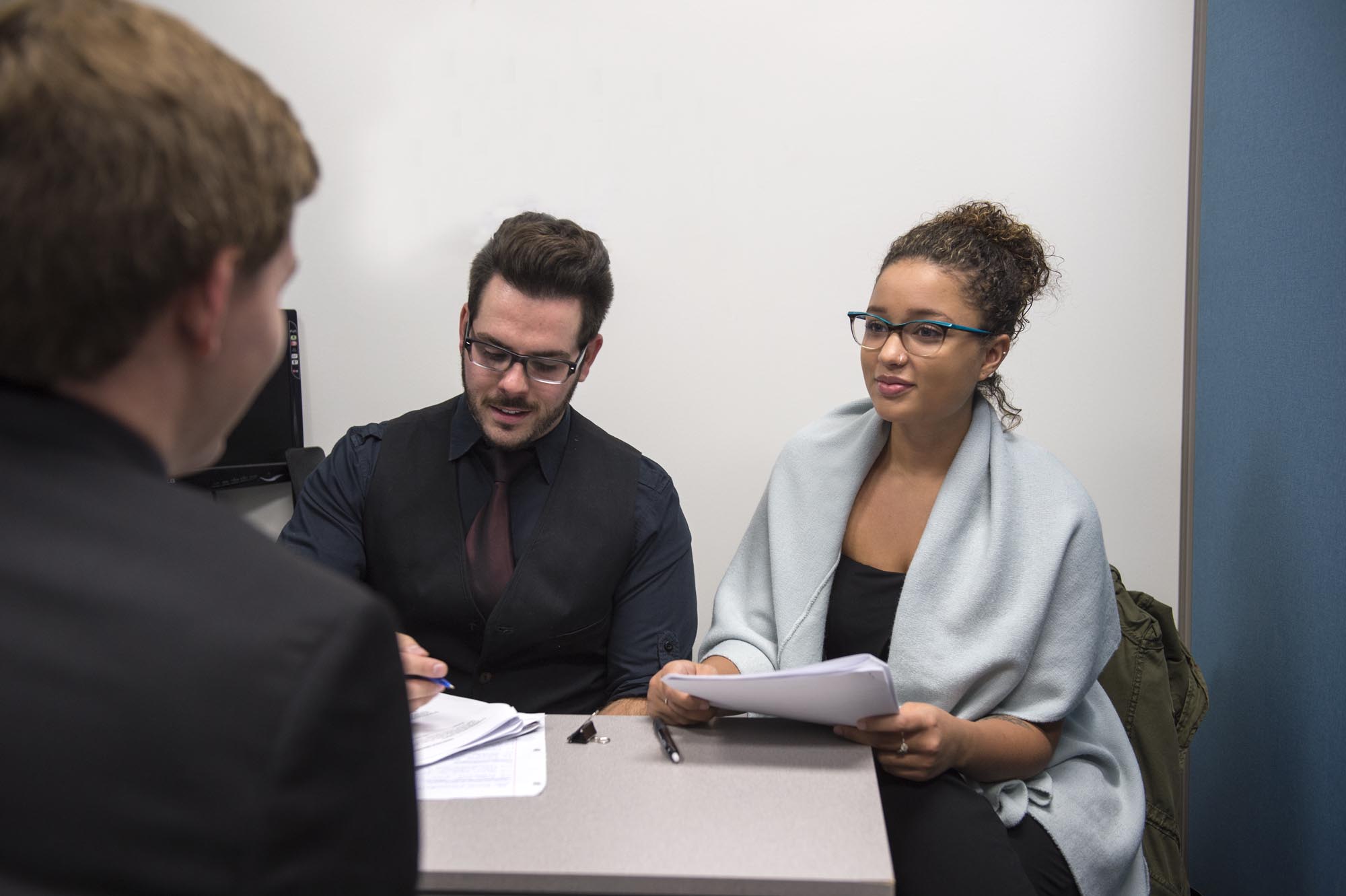 Fanshawe students conducting and participating in HR interview simulation