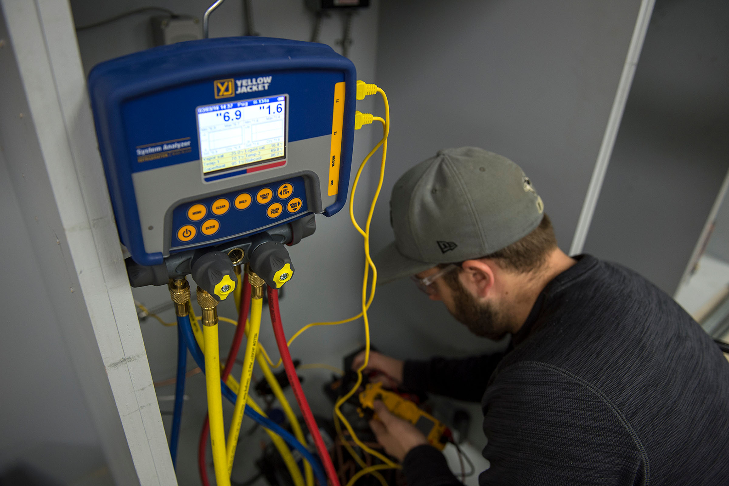 Student working on HVAC