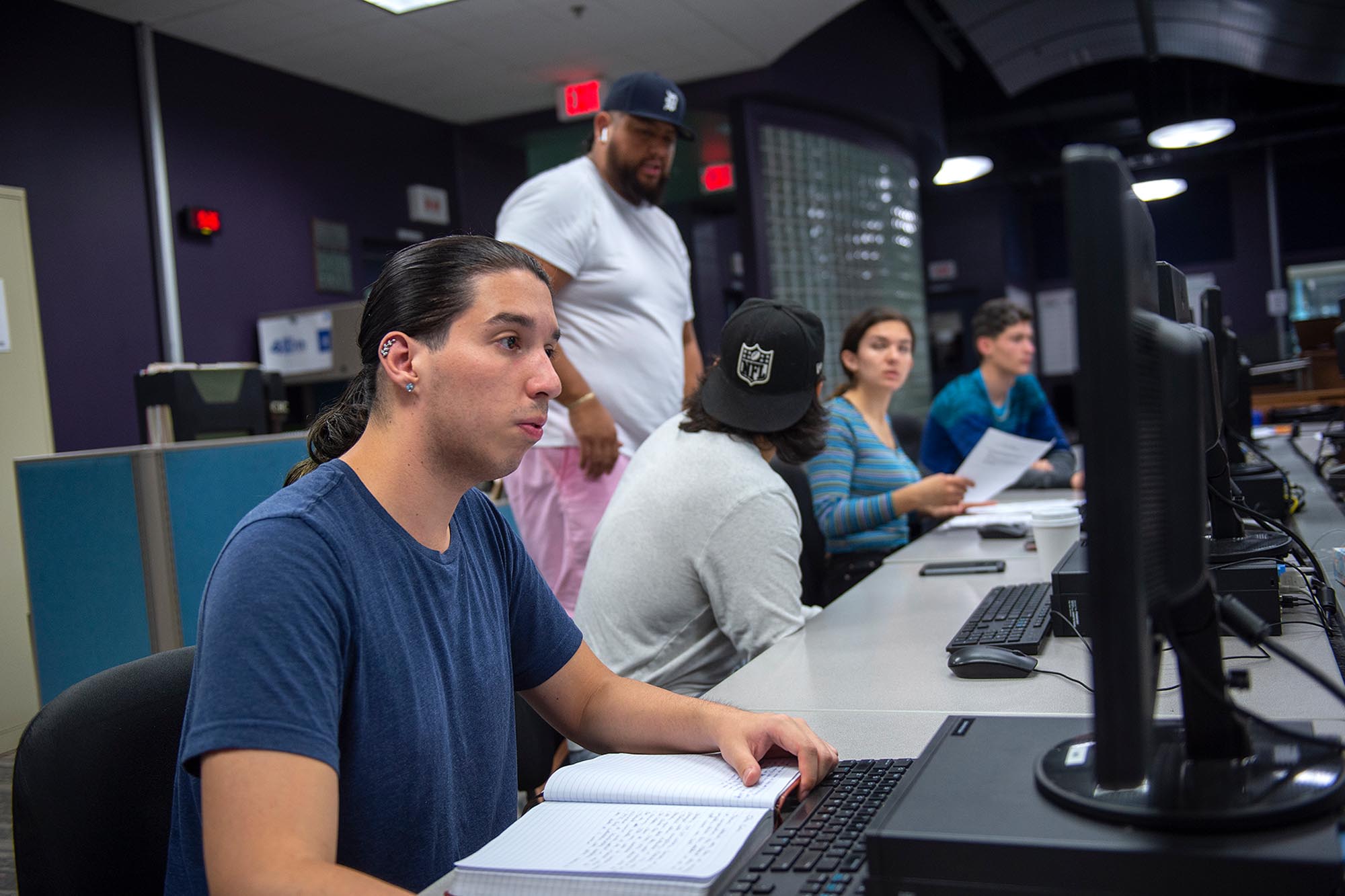 Student working on a computer