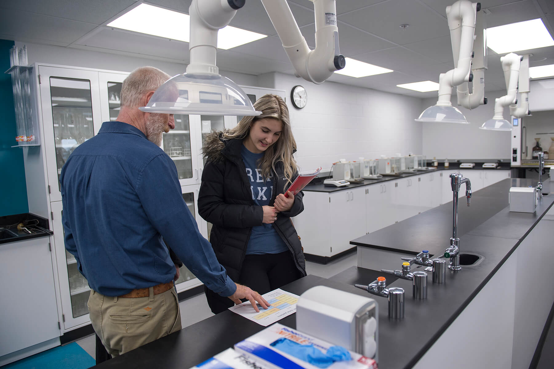 Student attending a tour of Fanshawe