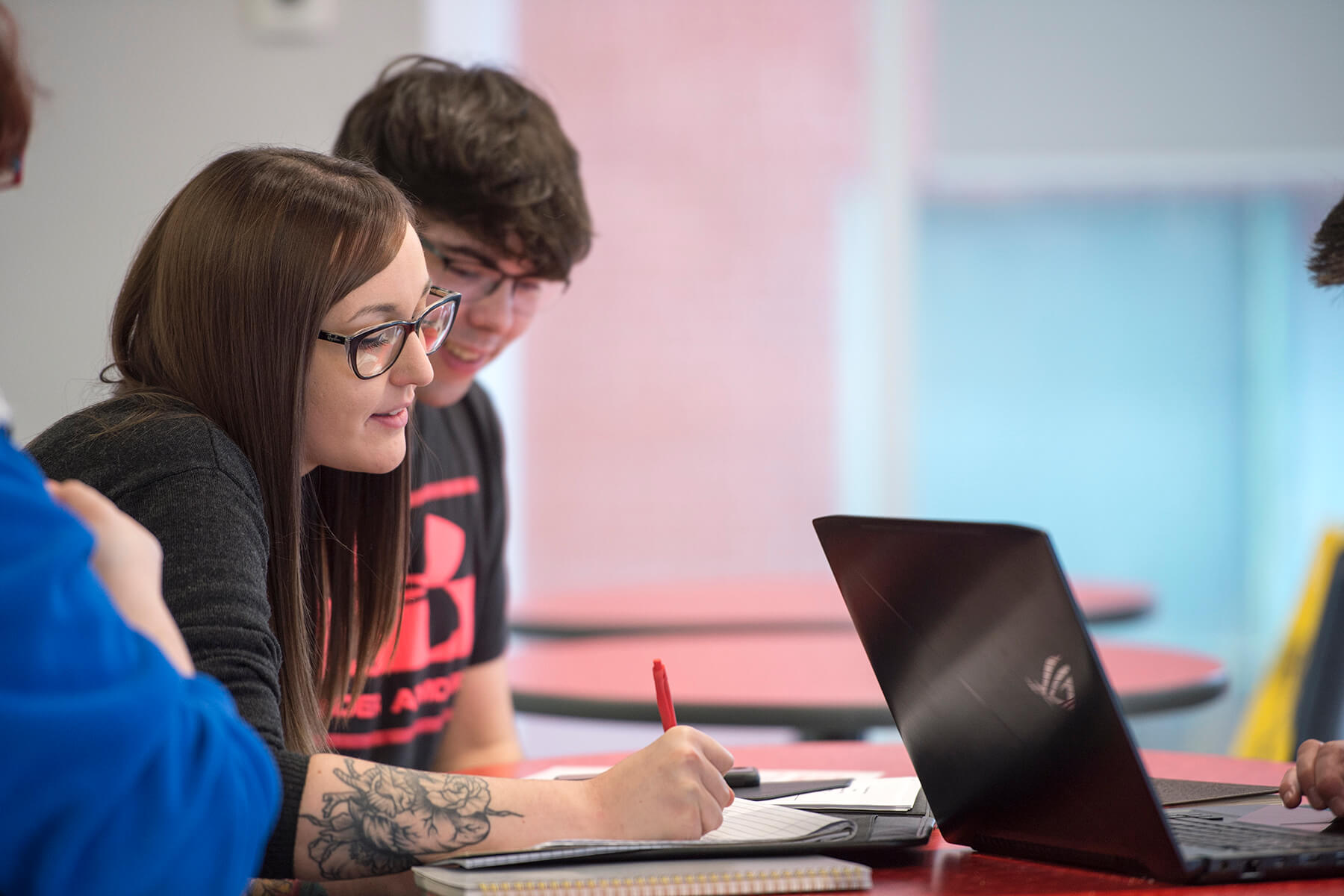 Students studying together