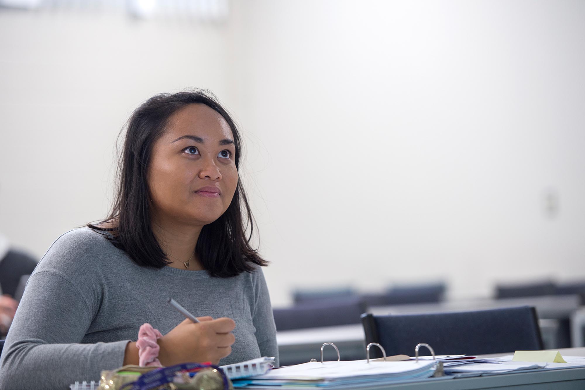 student in classroom