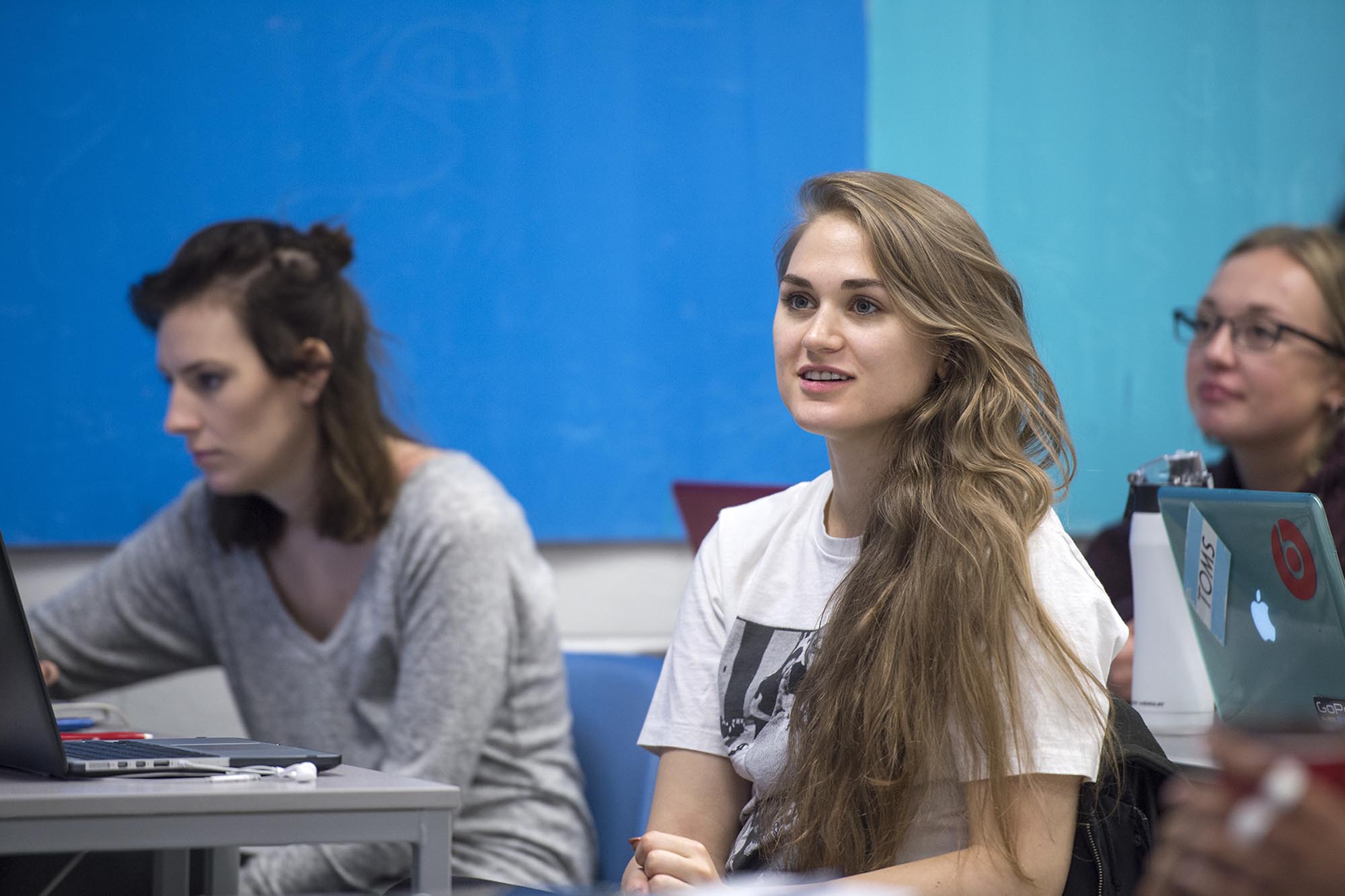 Fanshawe students sitting in classroom, paying attention to lecture