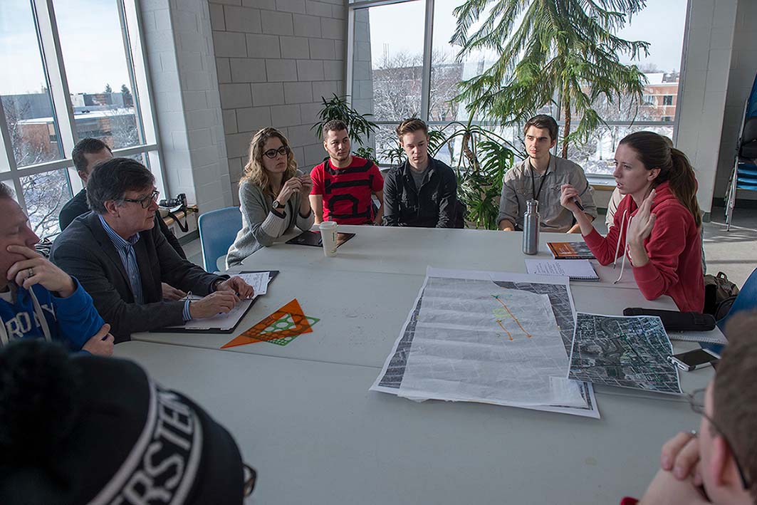 Urban Design students discussing an idea