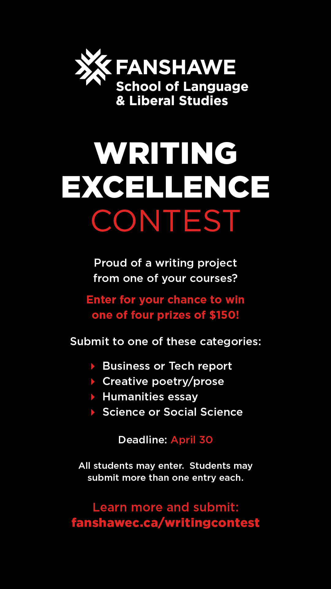 Diversity Writing contest poster details