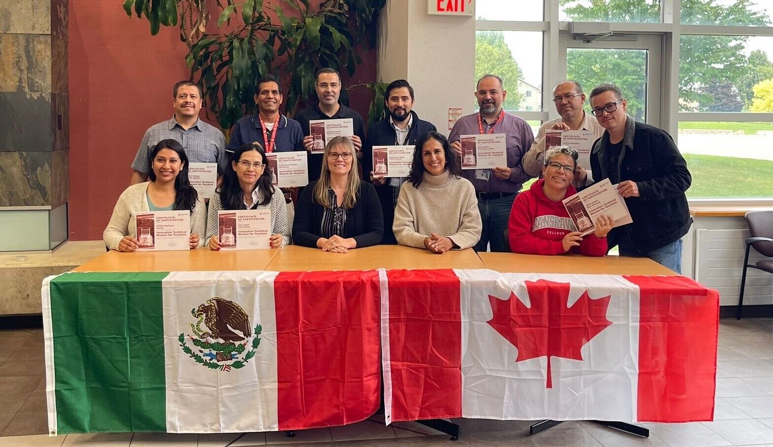 Candace Miller, executive director of business development and strategic support (front row third from left), joins teachers from Mexico who received a certificate for participating in a two-week training program delivered by Fanshawe Global.