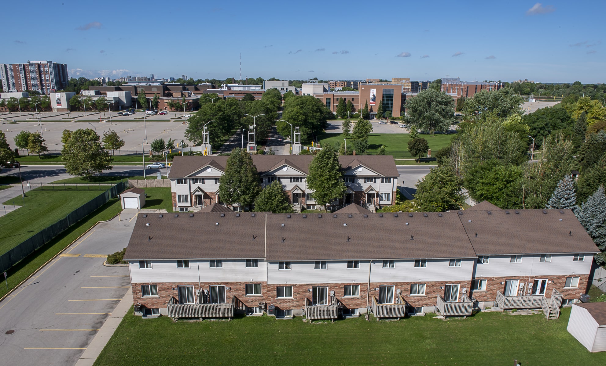 aerial view of townhouse-style residence at fanshawe