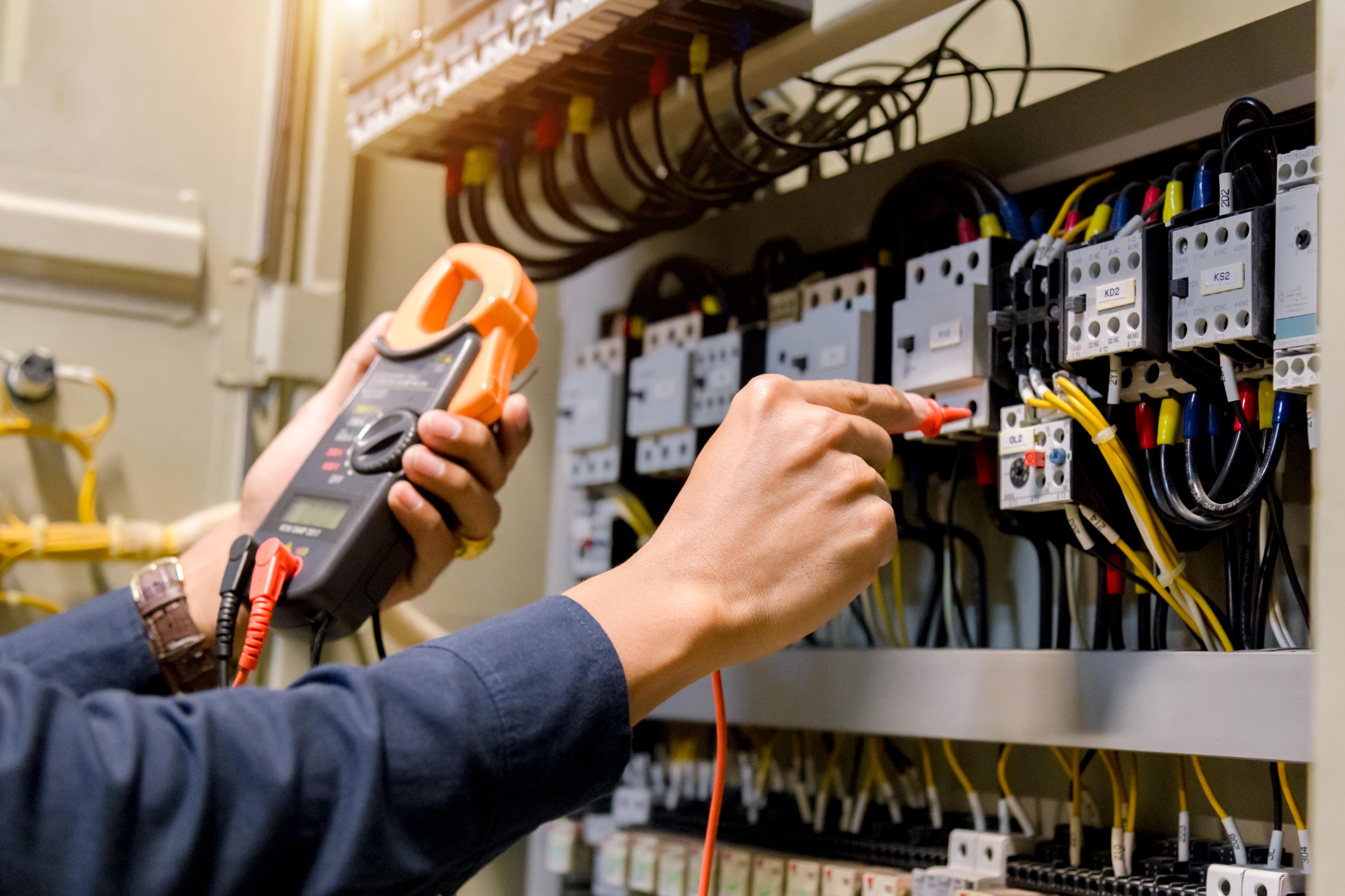 electrician performing tests