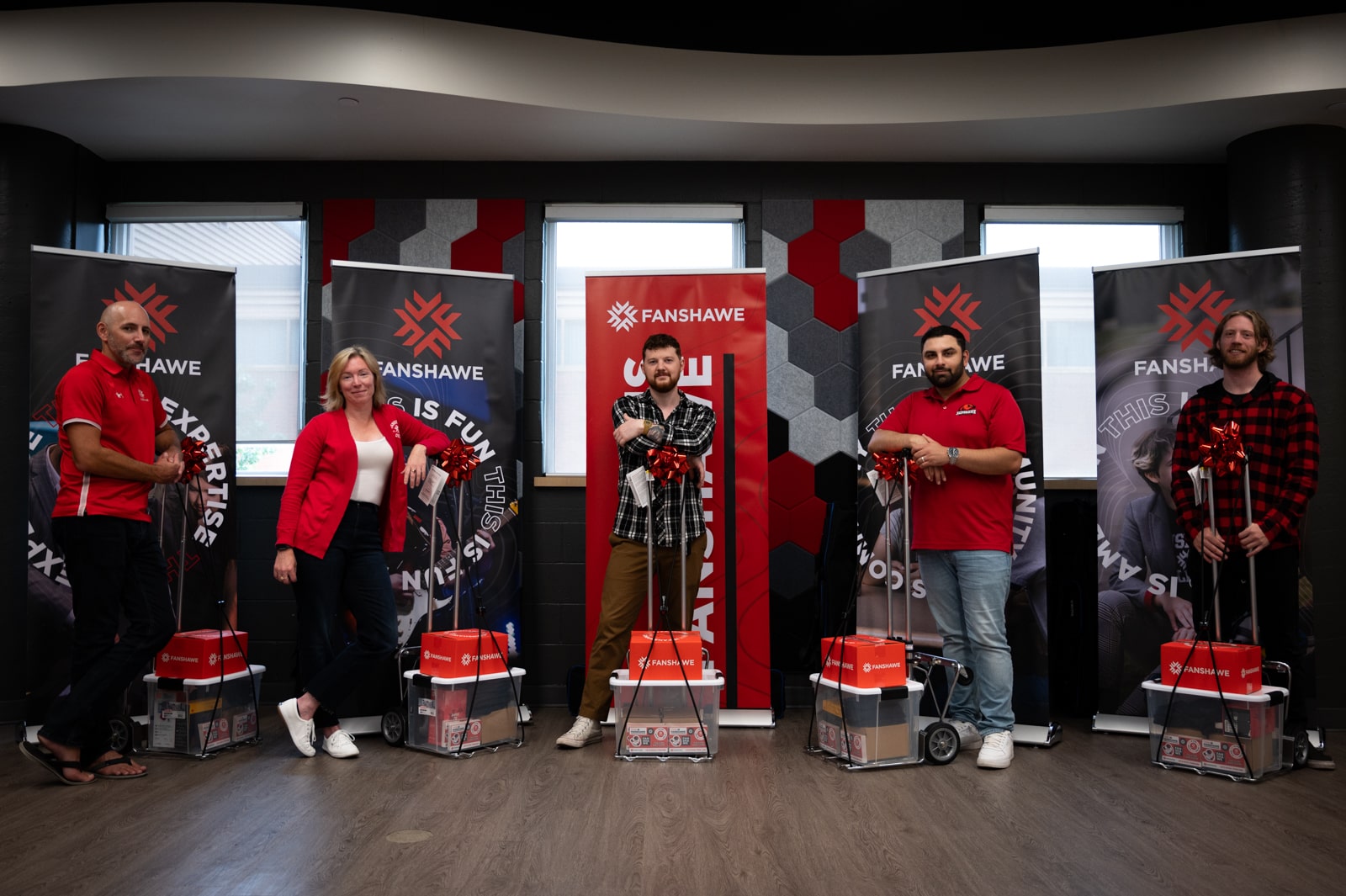 recruitment team with supplies