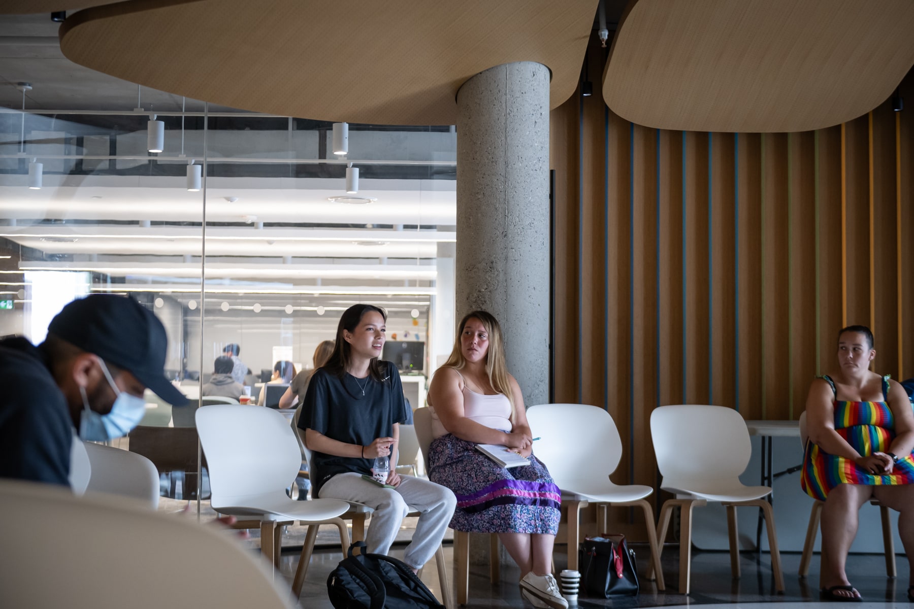 Students talking at indigenous summer college
