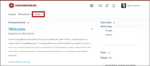 screenshot of FOL homepage