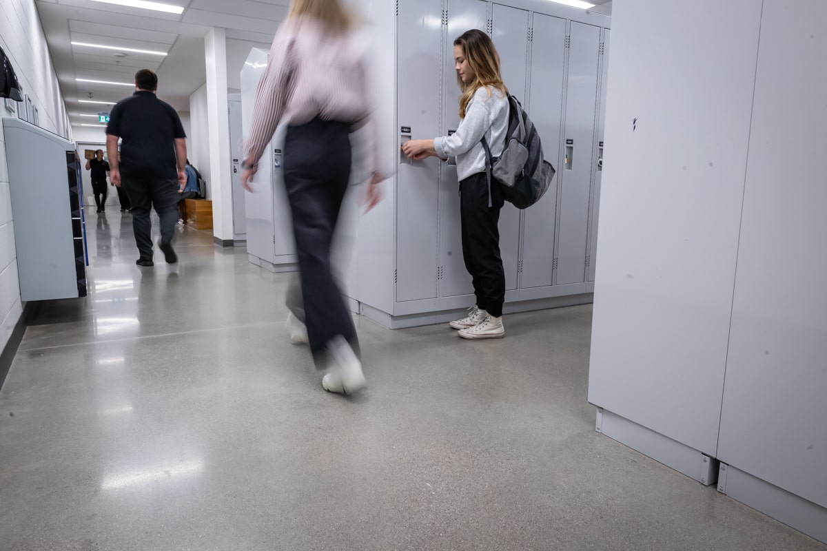 students in hallways at Fanshawe's Downtown Campus