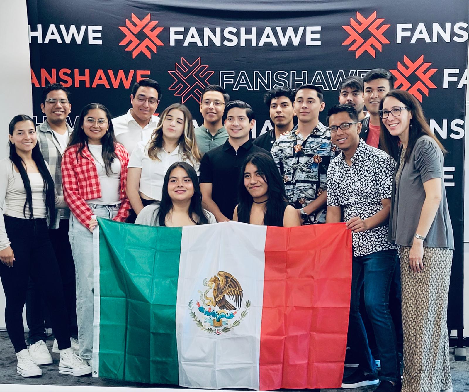 Students from Mexico after completing training through Fanshawe Global.