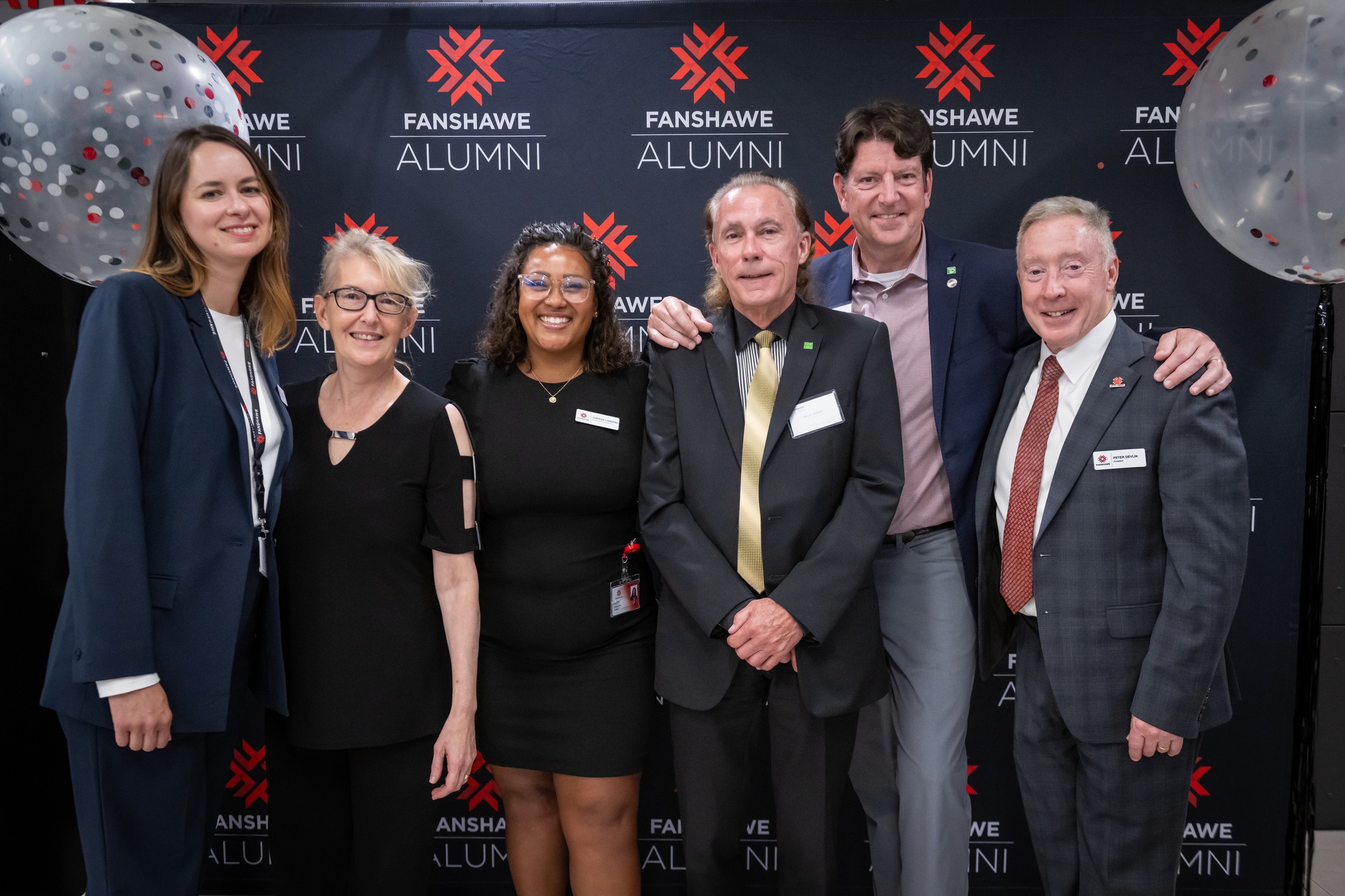 Members of Fanshawe's Alumni Association including Fanshawe College President Peter Devlin