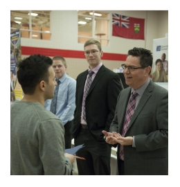 Employer and student at Career Fair