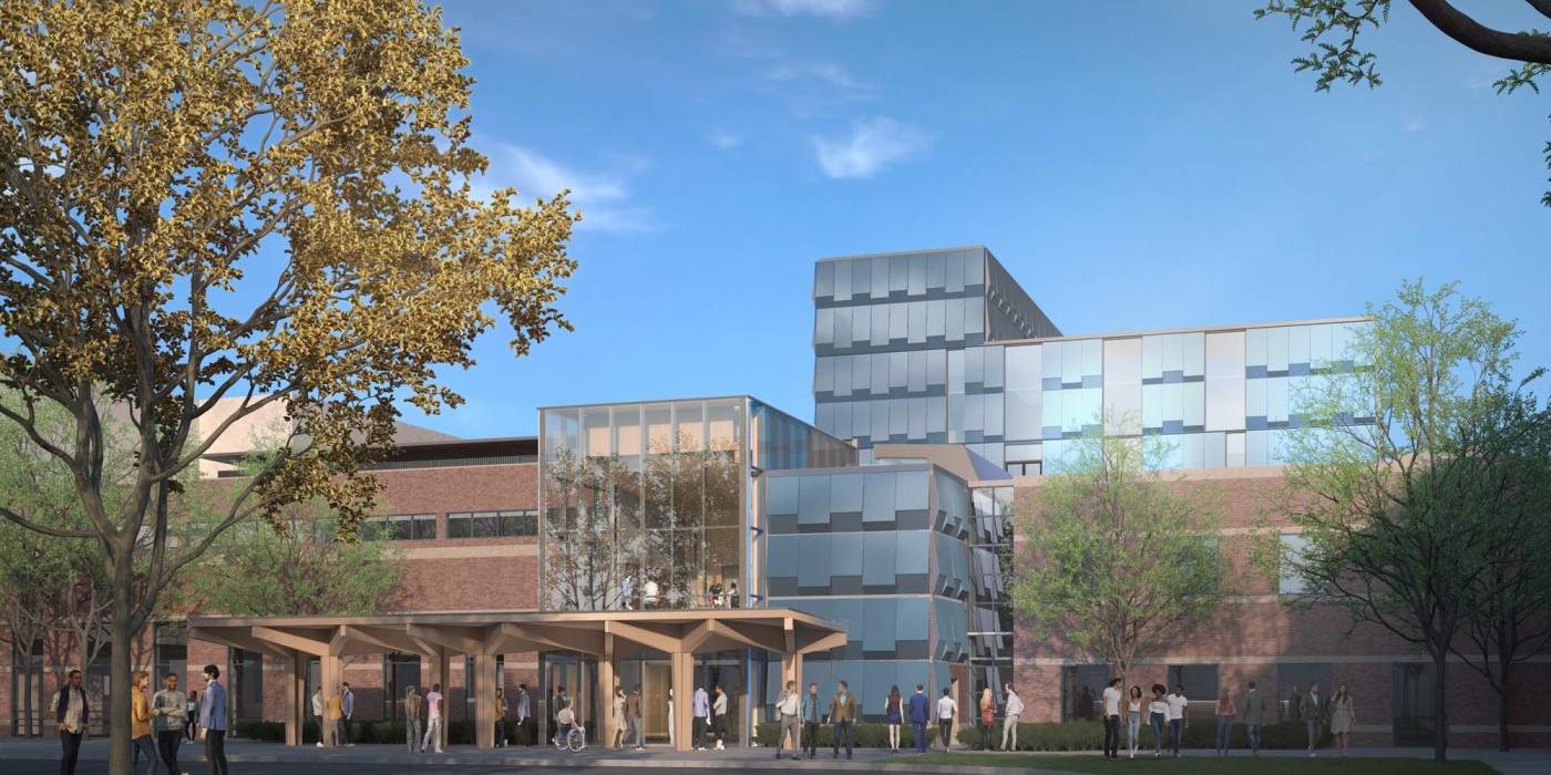 Rendering of exterior of Innovation Village