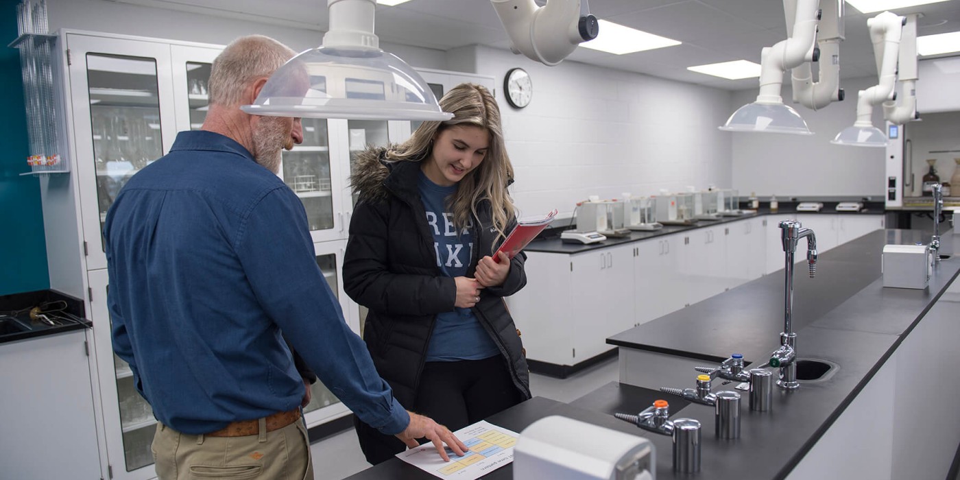Student attending a tour of Fanshawe