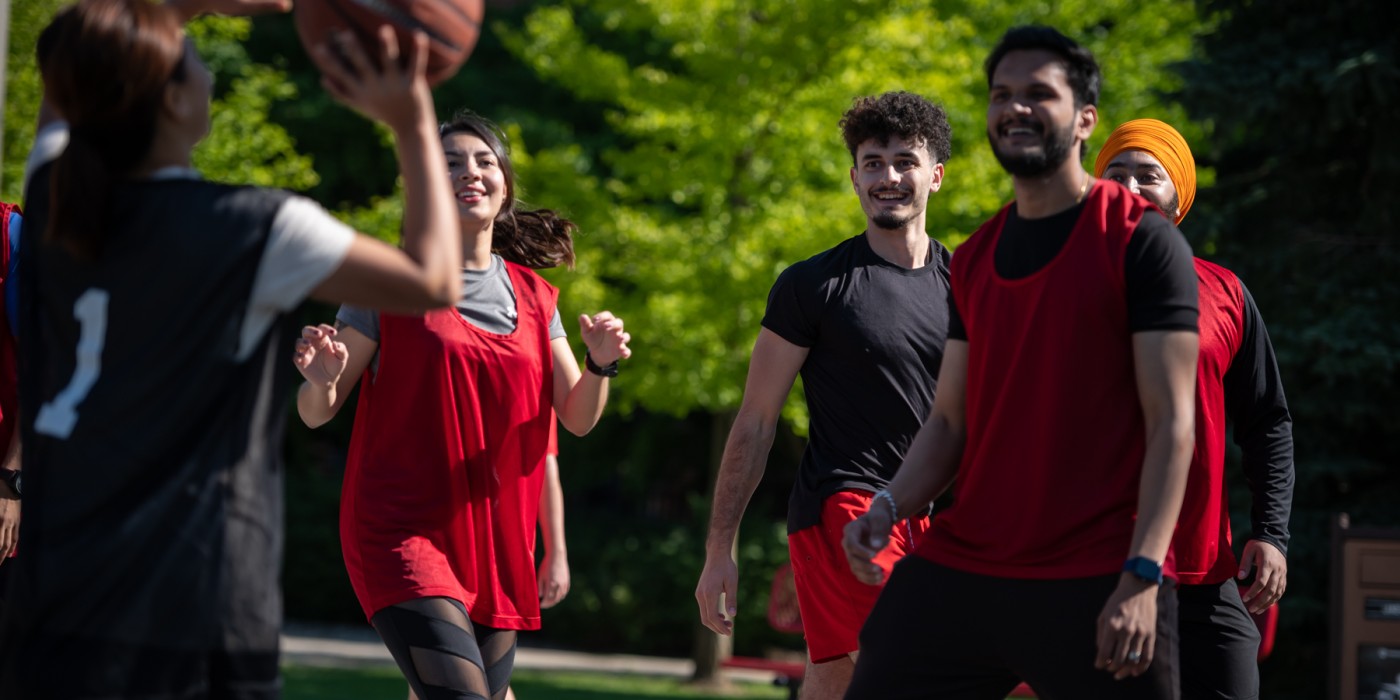 Fanshawe students playing basketball