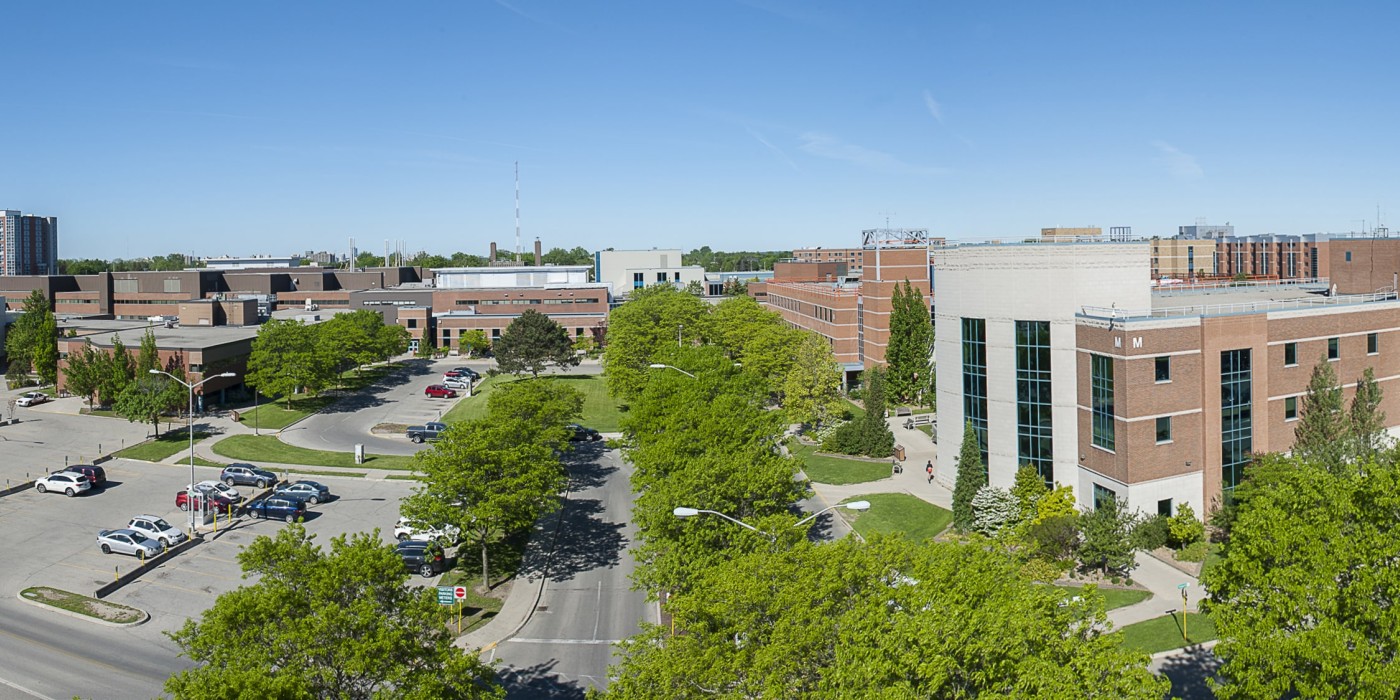 Fanshawe Campus Aerial view above parking lot