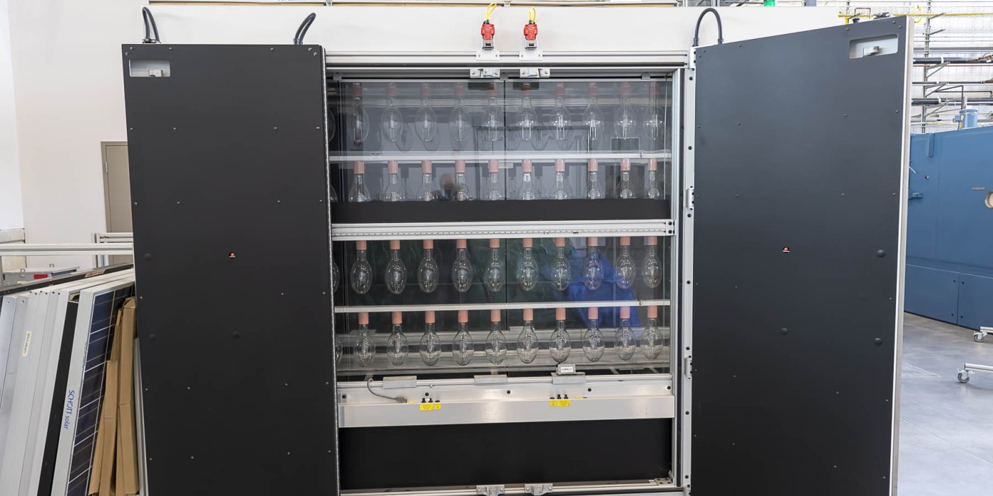 Photo of equipment with the product testing area