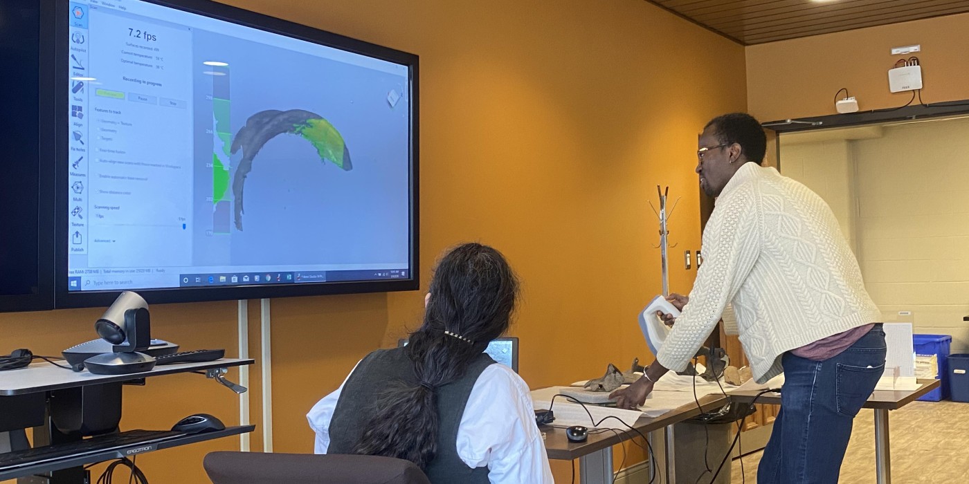 Students creating a 3D replica