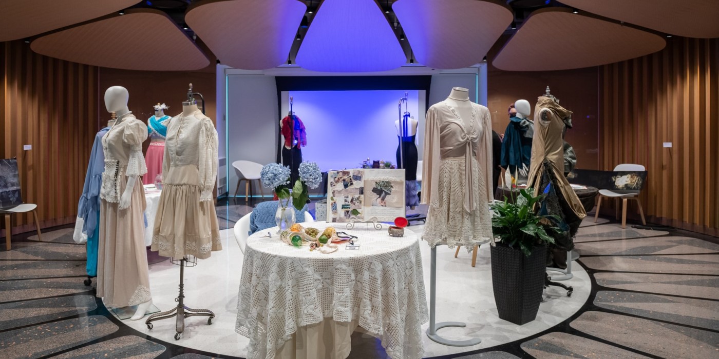 clothing on display at unbound fashion show