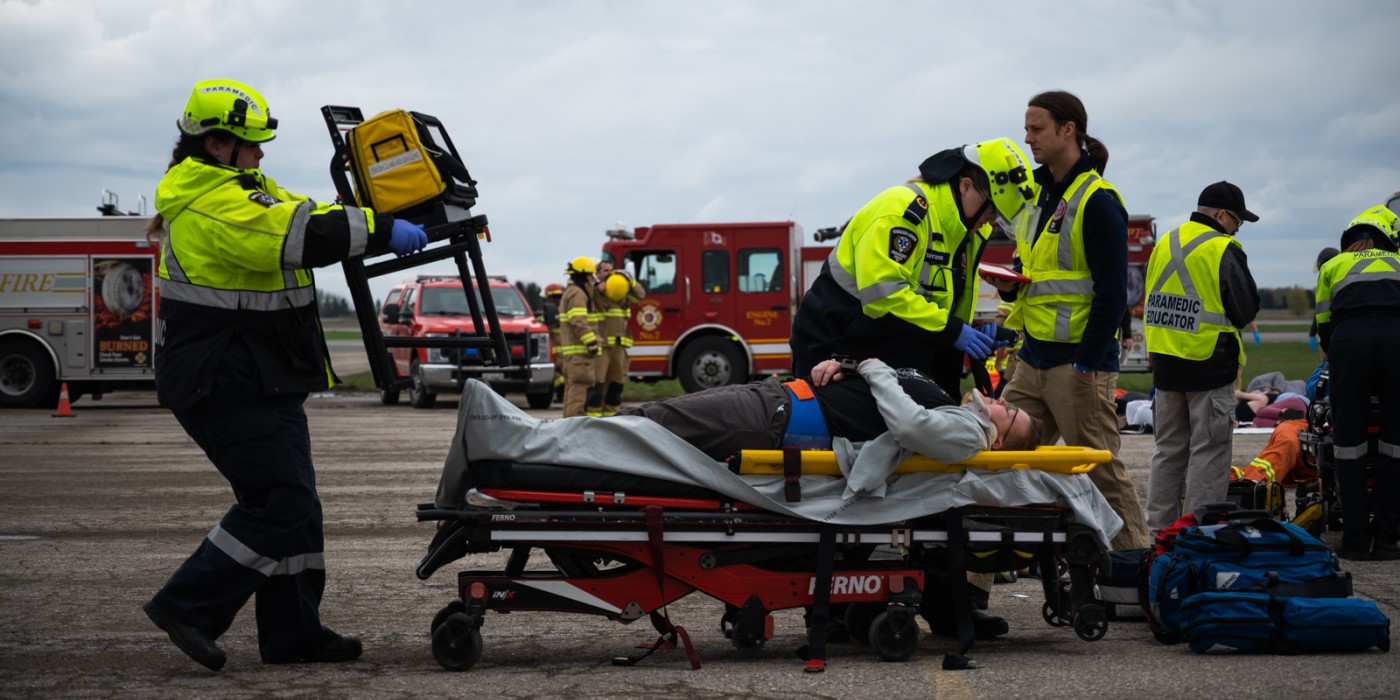 Students, faculty and first responders participate in emergency exercise.