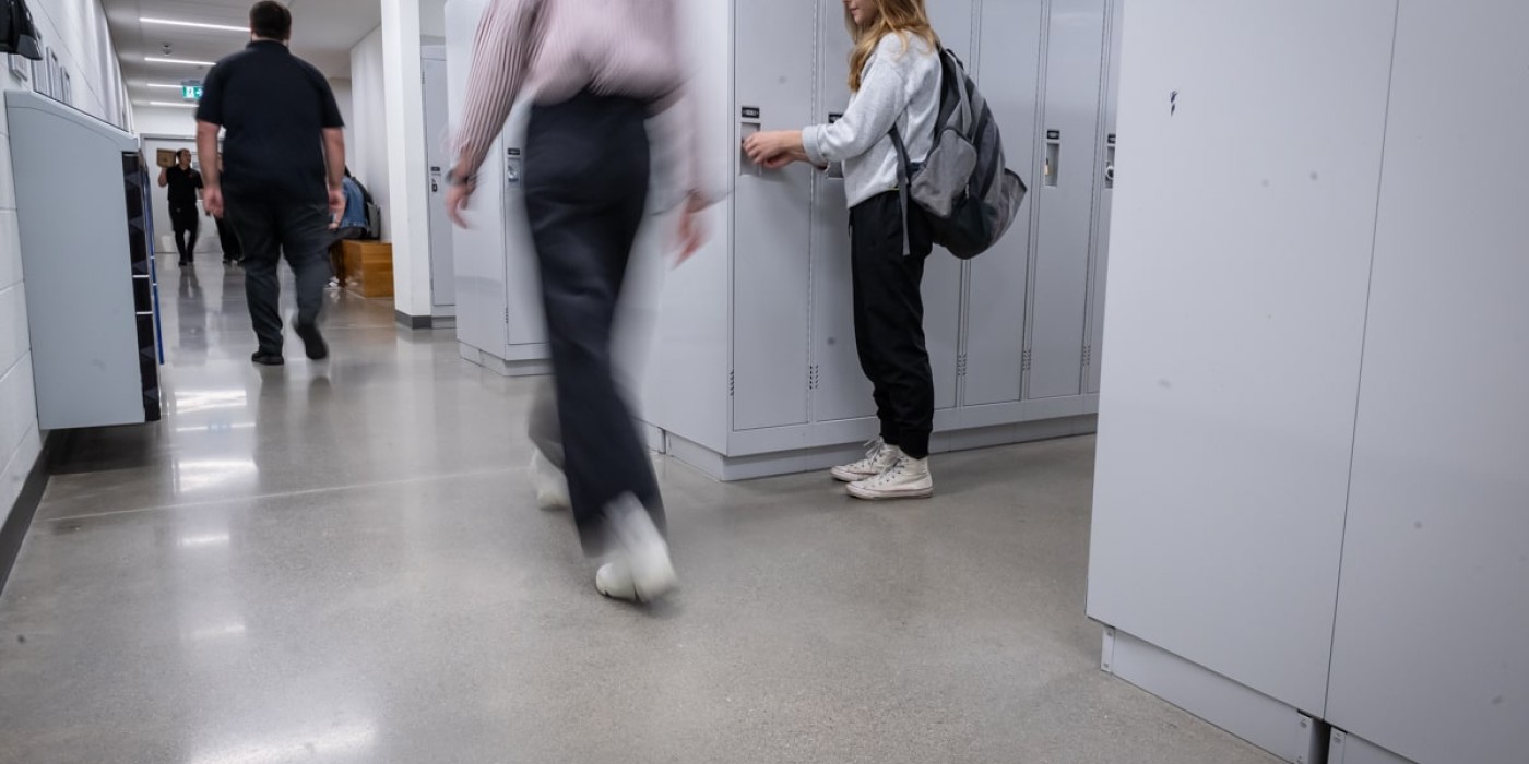 students in hallways at Fanshawe's Downtown Campus