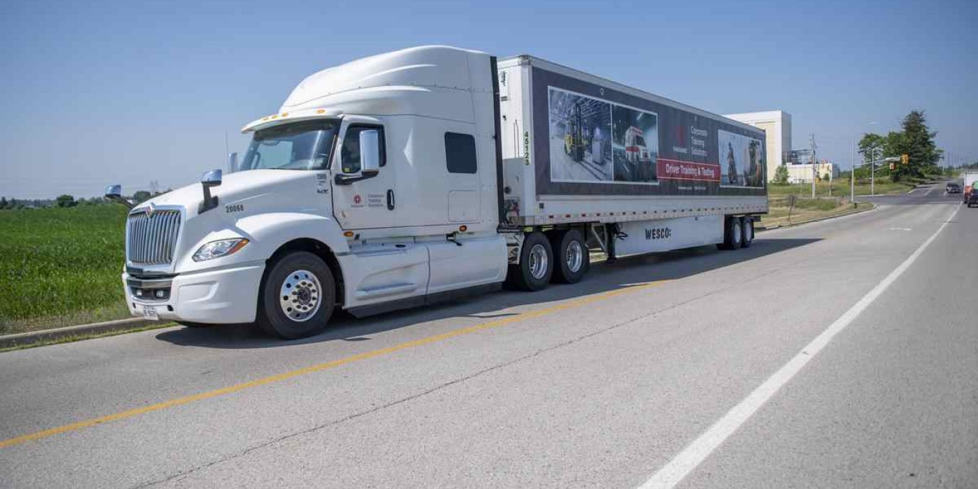 transport truck with trailer