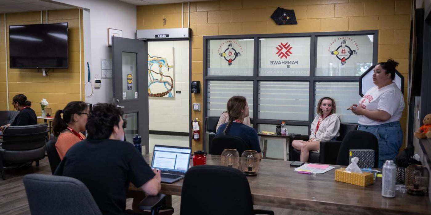 indigenous students meet during orientation