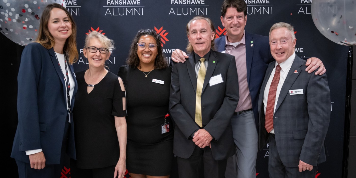 Members of Fanshawe's Alumni Association including Fanshawe College President Peter Devlin