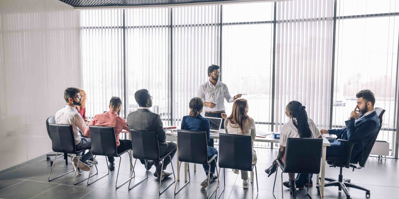 A group of researchers in a boardroom.