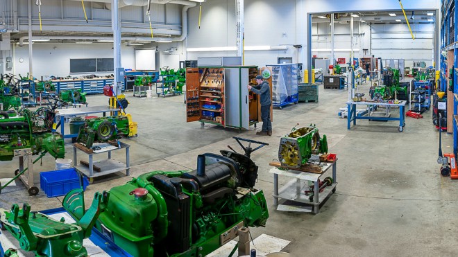 Student working in equipment lab
