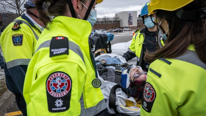Fanshawe students participating in emergency exercise