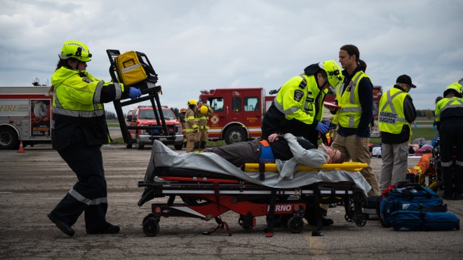 Students, faculty and first responders participate in emergency exercise.