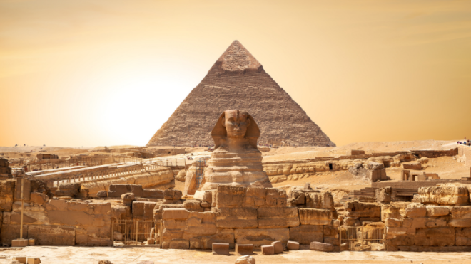 Egypt featuring the Sphinx and the great pyramid