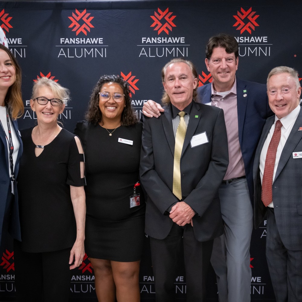 Members of Fanshawe's Alumni Association including Fanshawe College President Peter Devlin