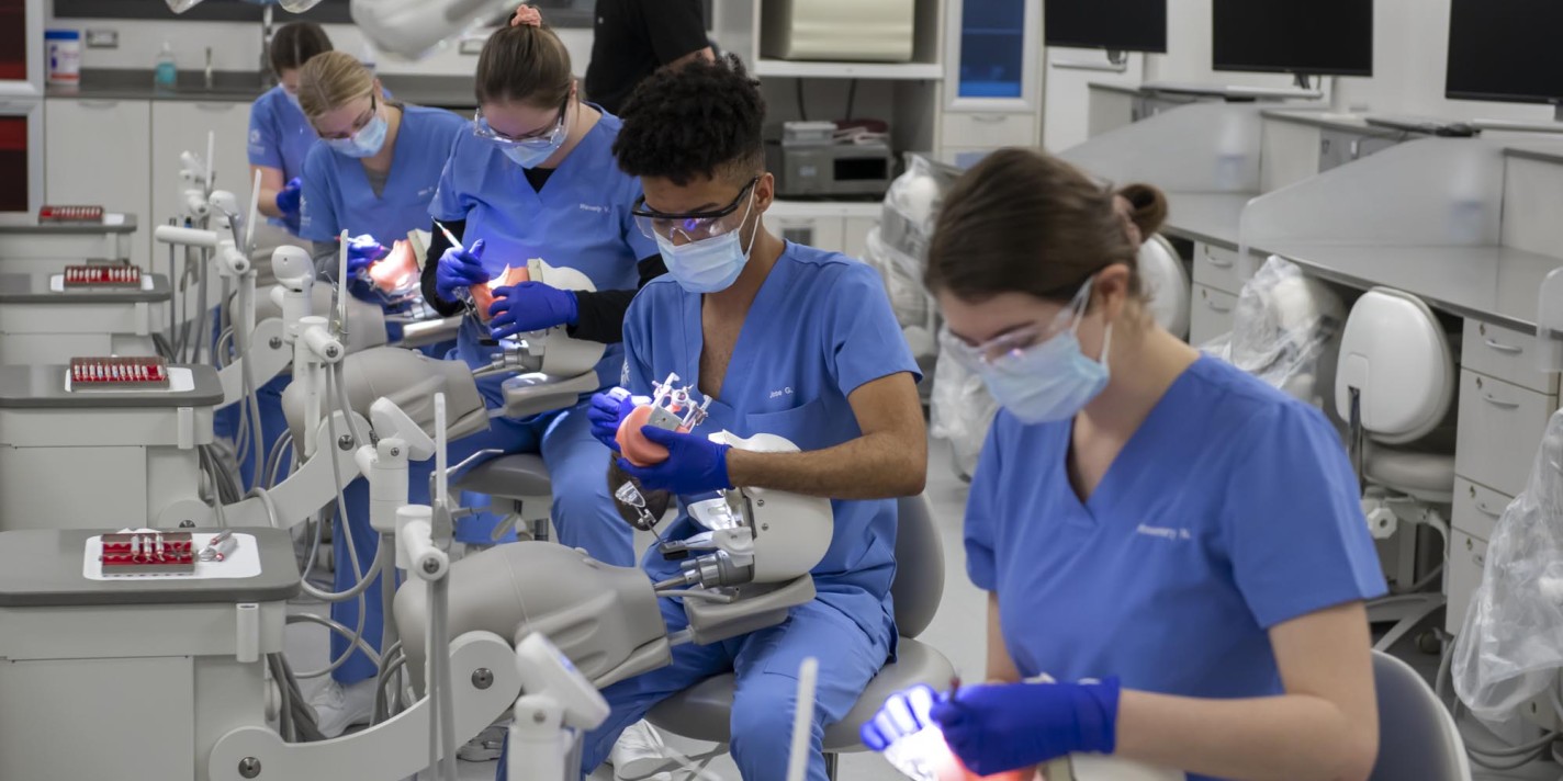 Students working in dental hygiene lab at Fanshawe College