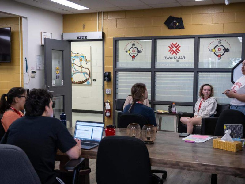 indigenous students meet during orientation