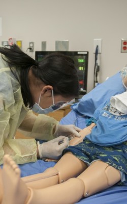 Respiratory Therapy students in simulation lab