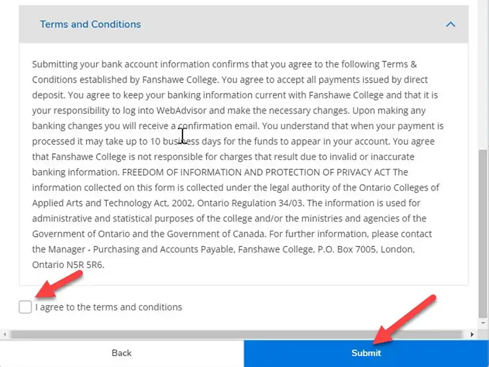 Direct Deposit instructions