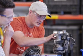 Automotive Service Technician students working in classroom lab